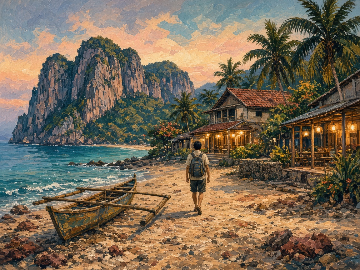 Illustrative El Nido arrival scene