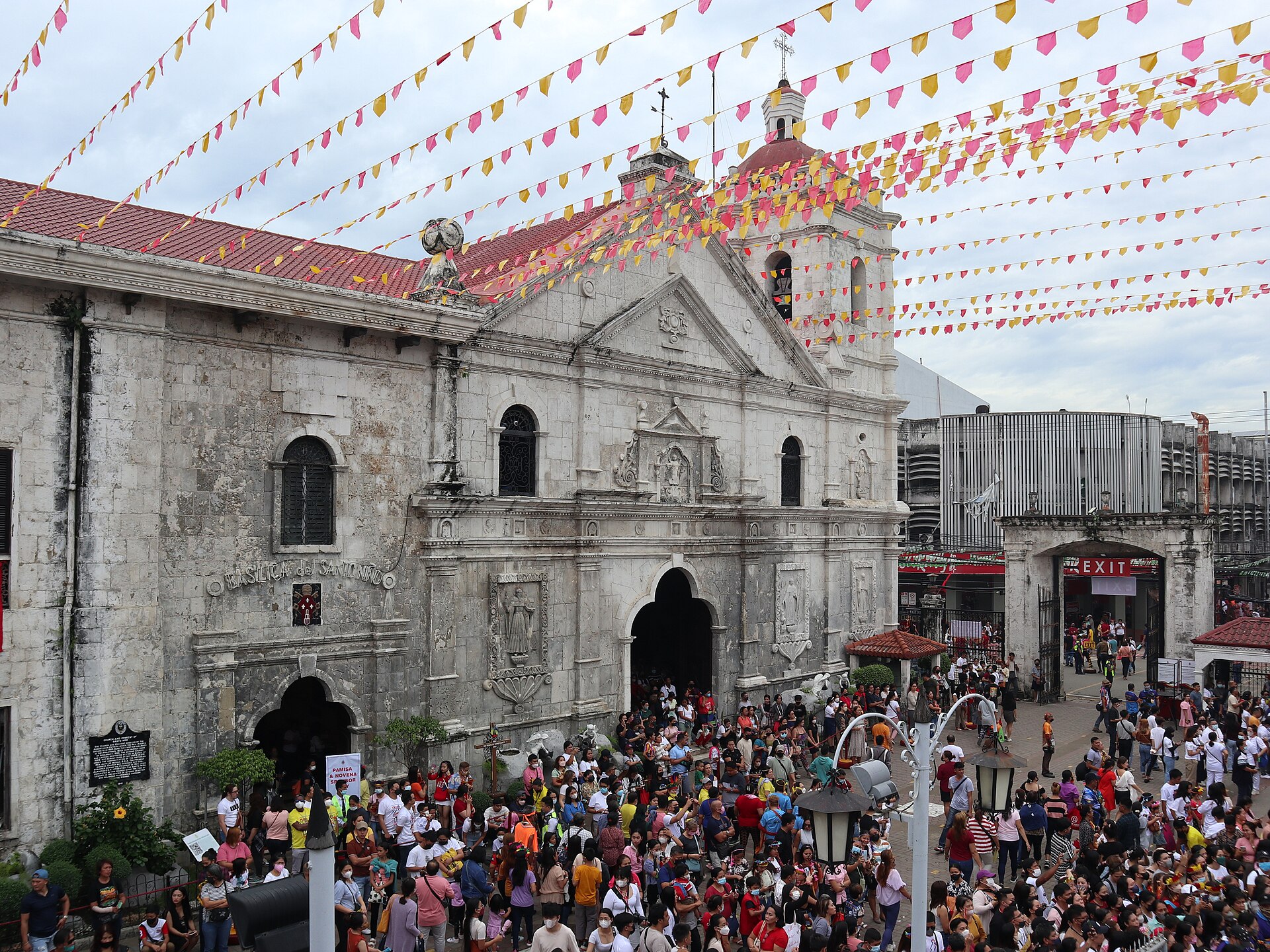 Stone facade of the Basilica del Santo Niño in Cebu City